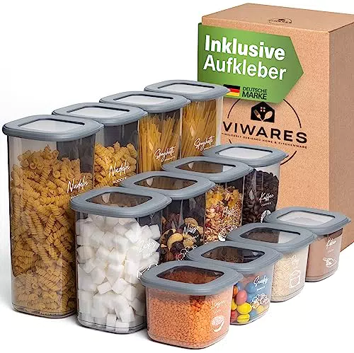 Viwares Vorratsdosen mit Deckel Luftdicht, 12er Vorratsbehälter Set