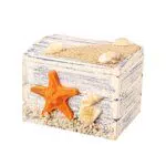 VOSAREA Holzbox Maritime Deko Holz Schmuckschatulle Kinder Schmuckkästchen Mädchen Schmuckkasten Aufbewahrungsbox für Hochzeit Schmuck