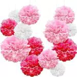WEARXI Hochzeit Hochzeitsdeko 18er Seidenpapier Pompons Vintage - Hochzeit Deko Taufe Mädchen Bunt Pompoms Dekoration für Geburtstag