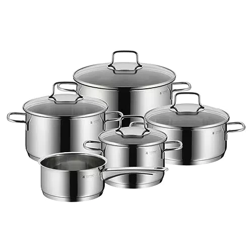 WMF Astoria Vorteils Topfset Induktion 5-teilig, Kochtopf Set mit Glasdeckel