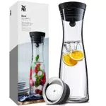 WMF Basic Wasserkaraffe aus Glas, 1 Liter, Glaskaraffe mit Deckel
