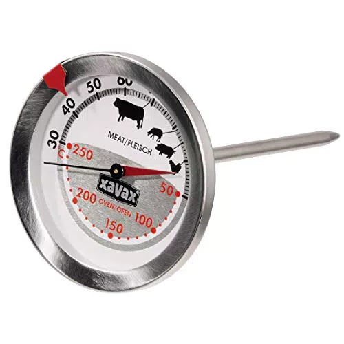 Xavax 2-in-1 Bratenthermometer aus Edelstahl silber