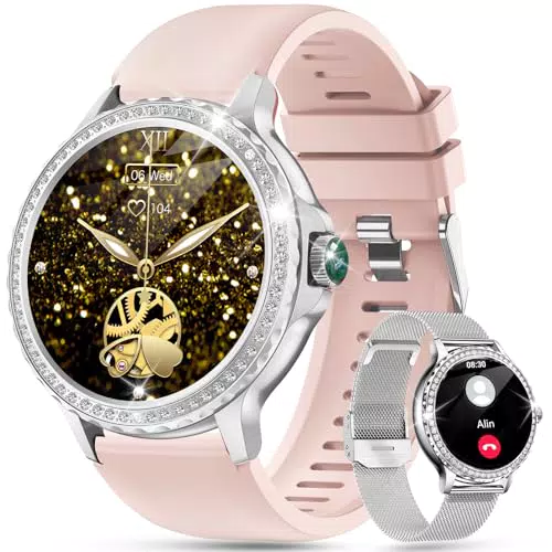Xeletu Smartwatch Damen mit Telefonfunktion 1.32" Touchscreen Uhren Fitness Tracker mit Schlafmonitor