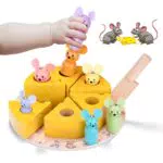 YGJT Montessori Holzspielzeug ab 1 Jahr, Käse Kuchen zum Schneiden Holzpuzzle