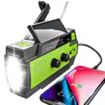 YIKANWEN Solar Radio, AM/FM Kurbelradio Tragbar USB Notfallradio mit 4000mAh Wiederaufladbare Batterie