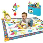 Yookidoo Fiesta Baby-Bauchzeit-Matte. Lässt Sich als Tragetasche zusammenklappen. Für drinnen und draußen