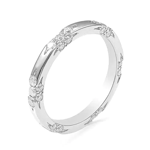 ZYI Eternity Verlobungsringe für Frauen Moissanite*42 Verlobungsringe 925 Sterling Silber Moissanite Ringe Minimalist Schmuck As Gifts for Ladies