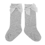 1 Paar Baby Mädchen Kniestrümpfe Hautfreundlich Weich Stilvoll Schöne Lange Socken Mit Schleife Für Neugeborene Kleinkinder Mädchen