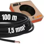 100 Meter Lapp 4520011 H07V-K 1, 5 mm schwarz I Verdrahtungsleitung I Aderleitung flexibel I PVC Einzelader I Litze 1