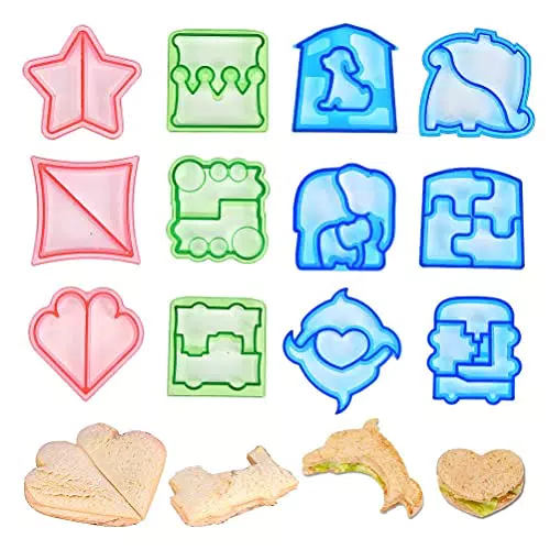 12Stk Sandwich Ausstechformen Brot Toast Cutter, DIY Sandwich Form Keks Ausstecher Cutter