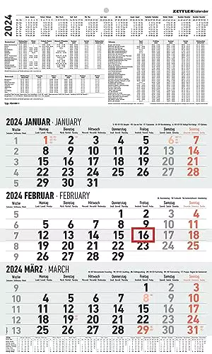 3-Monatskalender groß 2024 30x48,8