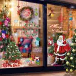 4 Stück 90 * 30cm Weihnachtsdeko Fensterbilder Selbstklebend
