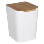 5 five simply smart Mülleimer mit bambusdeckel 5l naturéo weiß - Bin mit Deckel