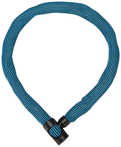 ABUS Kettenschloss IVERA Chain 7210 Fahrradschloss mit hochflexibler IvyTex-Kunstfaserummantelung ABUS-Sicherheitslevel 8 85 cm Blau