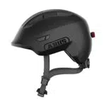 ABUS Kinderhelm Smiley 3.0 ACE LED - Fahrradhelm mit Licht - Tiefe Passform und Platz für einen Zopf - für Mädchen und Jungs - Schwarz