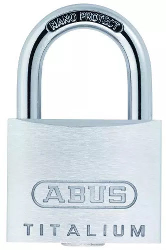 ABUS Vorhängeschloss Titalium 64TI/40 - 2er Set, gleichschließend - Kellerschloss mit Schlosskörper aus Spezial-Aluminium - gehärteter Stahlbügel - ABUS-Sicherheitslevel 5