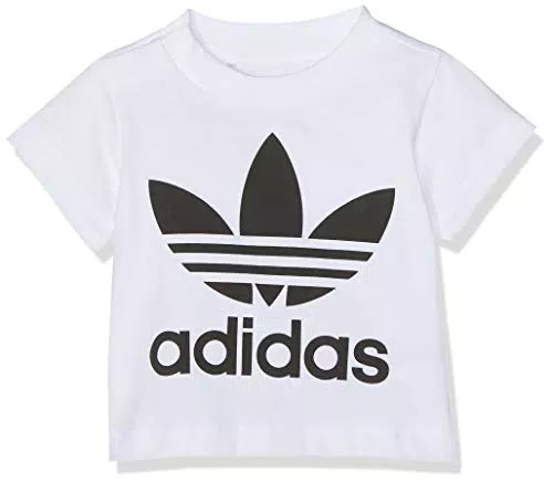 adidas Baby Trefoil T-Shirt, White/Black, 104