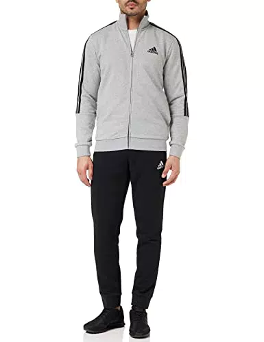 adidas Herren Sportsdragt - Gk9975 Sportanzug, Top:Medium Grey Heather/Black Bottom:Black/White