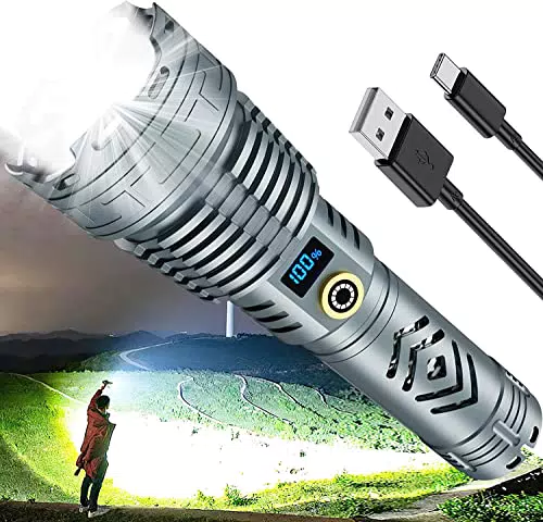 ADNOX Led Taschenlampe Extrem Hell, 30000 Lumen Taschenlampen Led Aufladbar