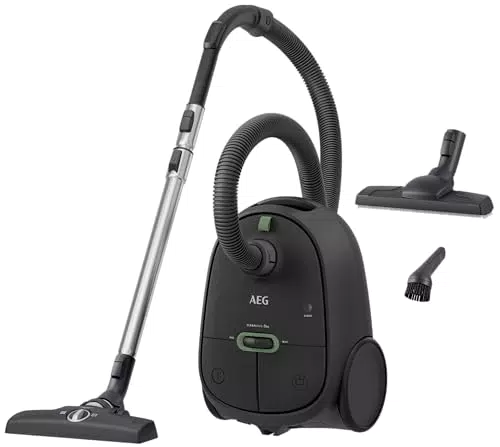 AEG CLEAN 6000 AB61C1OKO ÖKO Staubsauger / hohe Saugleistung / Zusatzdüsen / XL-Räder / Edelstahl-Teleskoprohr / 65% Recyclingmaterial / 12 m Kabel / 850 Watt / Zubehör / grau