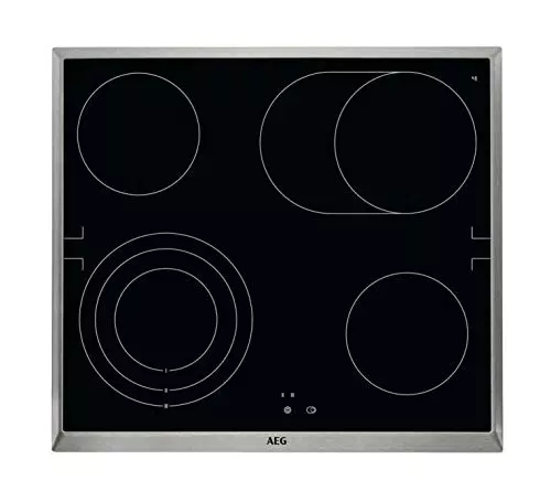 AEG HE604070XB Herdgebundenes Kochfeld / Strahlenbeheizt / 60 cm / Edelstahlrahmen / 4 Kochzonen / Bräterzone