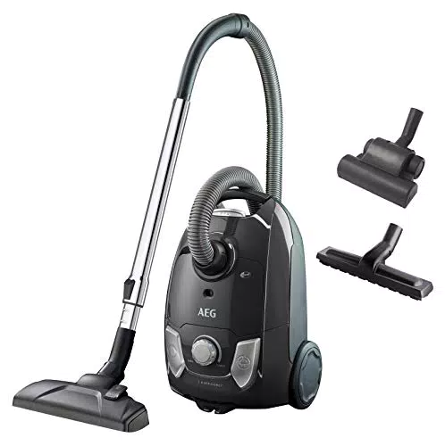 AEG VX4-1-GM-T Staubsauger mit Beutel / inkl. Zusatzdüsen / Zubehör im Gerät / Tragegriff / leicht / 750 Watt / 7