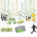 AhfuLife 12 Stück Fußball Geburtstag Party Deko Hängende Wirbel