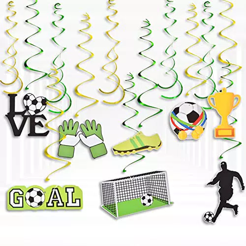 AhfuLife 12 Stück Fußball Geburtstag Party Deko Hängende Wirbel