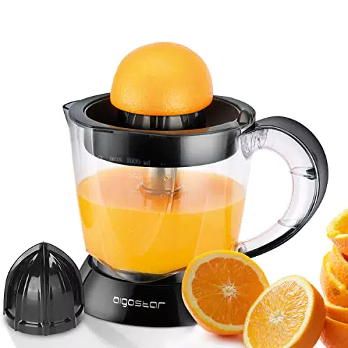 Aigostar Saftpresse Elektrisch 2 Kegel, Orangenpresse 40 Watt