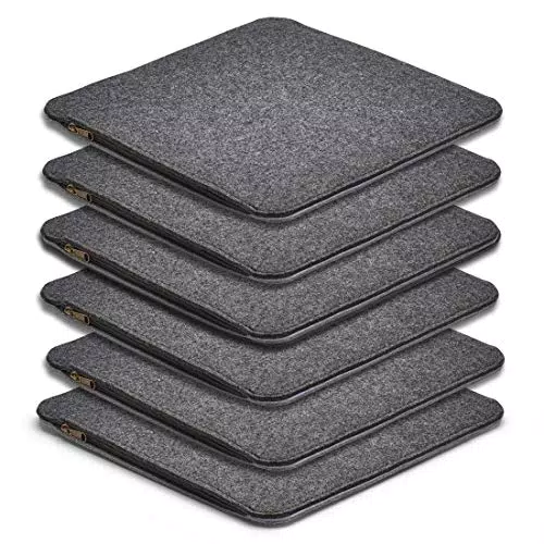 AMARE Home 6er Set Sitzkissen Filz zum Wenden, 40 x 40 cm