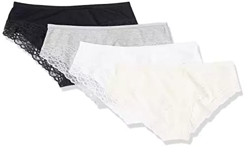 Amazon Essentials Damen Hipster-Unterwäsche Baumwolle und Spitze