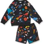 Amazon Essentials Jungen Set mit Shirt mit Langen Ärmeln und Shorts aus French Terry