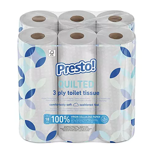 Amazon-Marke: Presto! 3-lagiges Toilettenpapier, gepolstert
