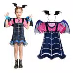 Amycute Fledermaus Kostüm mit Flügeln, Halloween Vampir für Mädchen Kinder