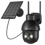 ANRAN 2K HD Überwachungskamera Aussen Akku Solar, Kabellose Überwachungskamera WLAN mit Spotlight
