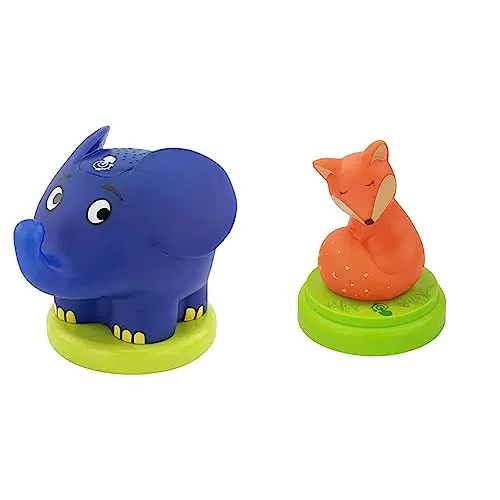 Ansmann LED Sternenhimmel Projektor „Elefant“ aus der TV-Sendung mit der Maus & LED Nachtlicht „Fuchs“ - Süßes Schlummerlicht mit Touch Sensor & Timer