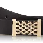 Anthoni Crown Damen Ledergürtel Gürtel, Schwarz, 100