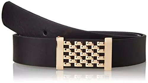 Anthoni Crown Damen Ledergürtel Gürtel, Schwarz, 100
