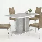 Apollo 5-teilige Essgruppe Susi, Säulentisch Holzwerkstoff Betonoptik 140-180x80cm