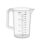 APS 30047 Messbecher 1 Liter, Ø 12 x H: 17 cm, Kunststoffbecher mit geprägter Maßskalierung außen
