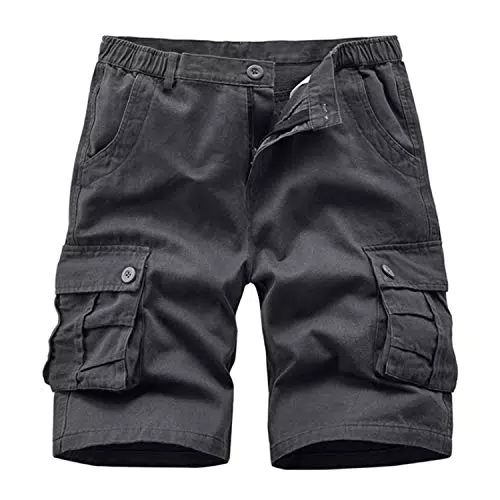 APTRO Herren Kurze Hosen Cargo Shorts Outdoor Sommer Freizeit Baumwolle Arbeitsshorts Grau CS05 30