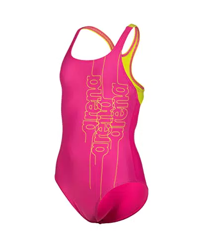 arena Mädchen Sport Badeanzug Graphic Swim Pro Back 005115 Freak Rose-Soft Green 164