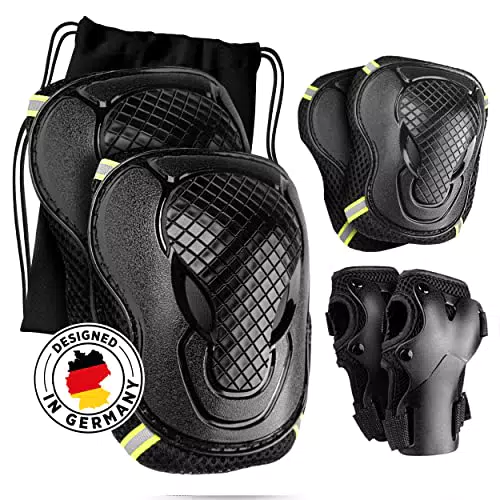 AriBri Kinder Protektoren Set 6 in 1, Knieschoner Kinder Set mit Reflektoren ab 6 Jahren