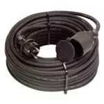 as - Schwabe Gummi-Verlängerungsleitung 20 m Kabel mit Schutzkontaktstecker
