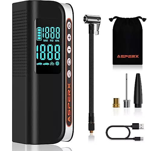 AsperX 7500mAh Akku Luftpumpe Elektrische, 160PSI Akku Kompressor