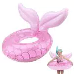 Aufblasbarer Schwimmring Kinder Meerjungfrau Schwimmreifen Pool Floaties Ring Split Schwimmring Schwimmbad Schwimmen Zubehör für Kinder 2-9 Jahre