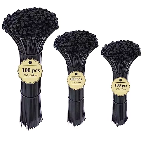 Aunly 300 Stück Kabelbinder, Nylon PA66 Kabelbinder für Zuhause