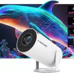 Automatische Trapezkorrektur Mini Tragbarer Beamer, 4K/ 200 ANSI Smart Projektor mit WiFi6