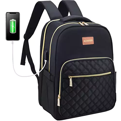 AVAKKER Rucksack Damen mit Laptopfach 15, 6 Zoll, Laptop Rucksack wasserdicht