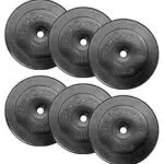 Bad Company Hantelscheiben 30/31 mm Kunststoff 60kg I Gewicht Set 6 x 10 kg I Gewichte für Langhantel und Kurzhantel